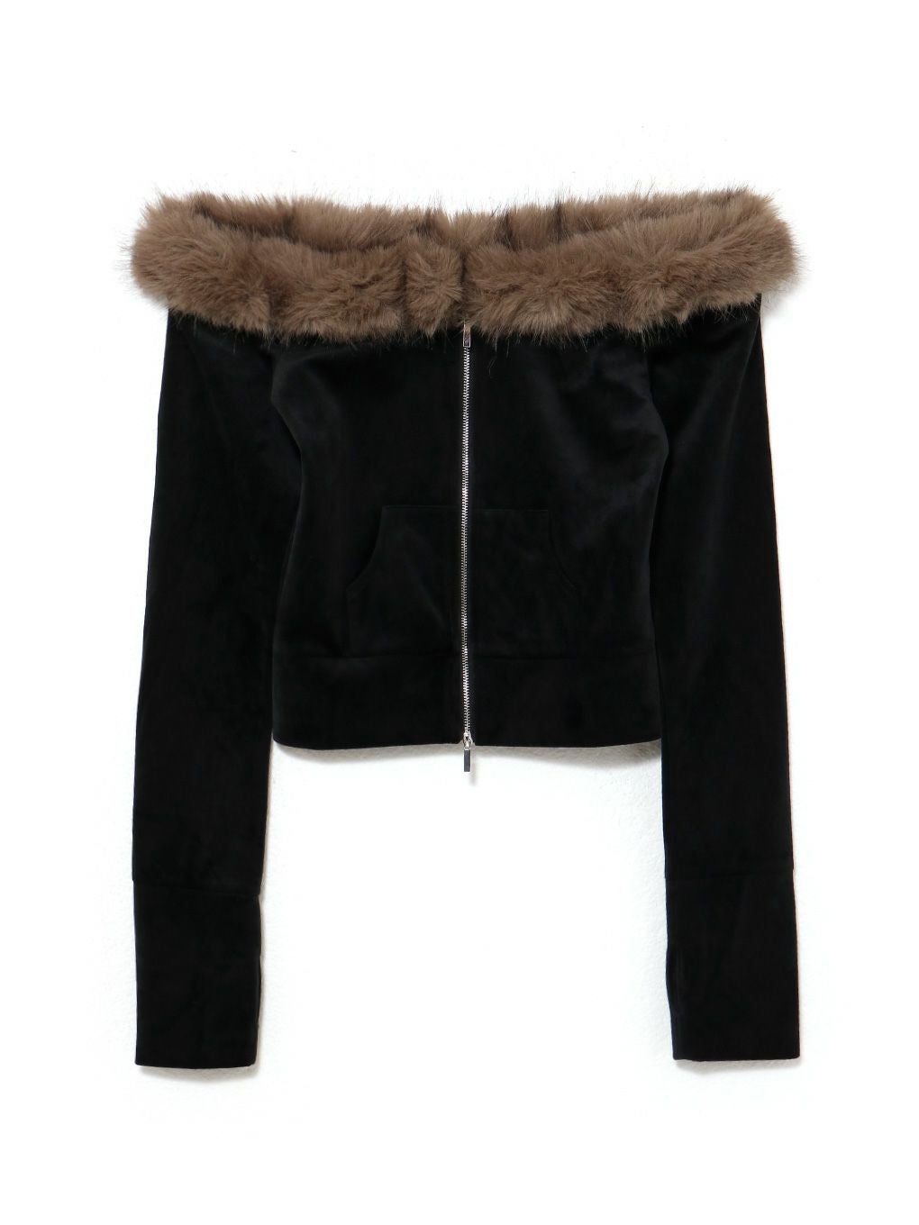 【BUBBLES】ベルベットファーオフショルトップス