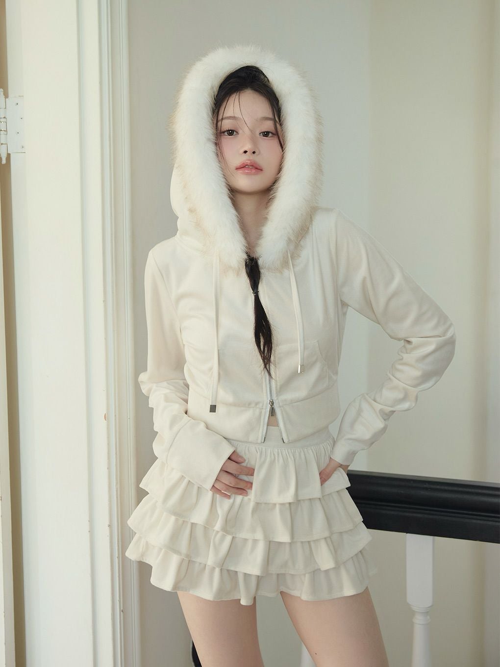 【BUBBLES】ベルベットフリルスカパン