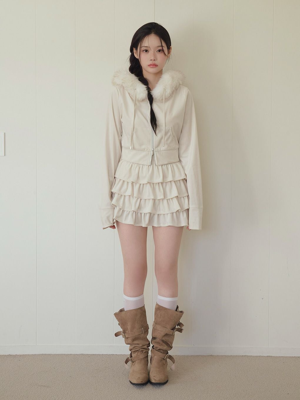 【BUBBLES】ベルベットフリルスカパン