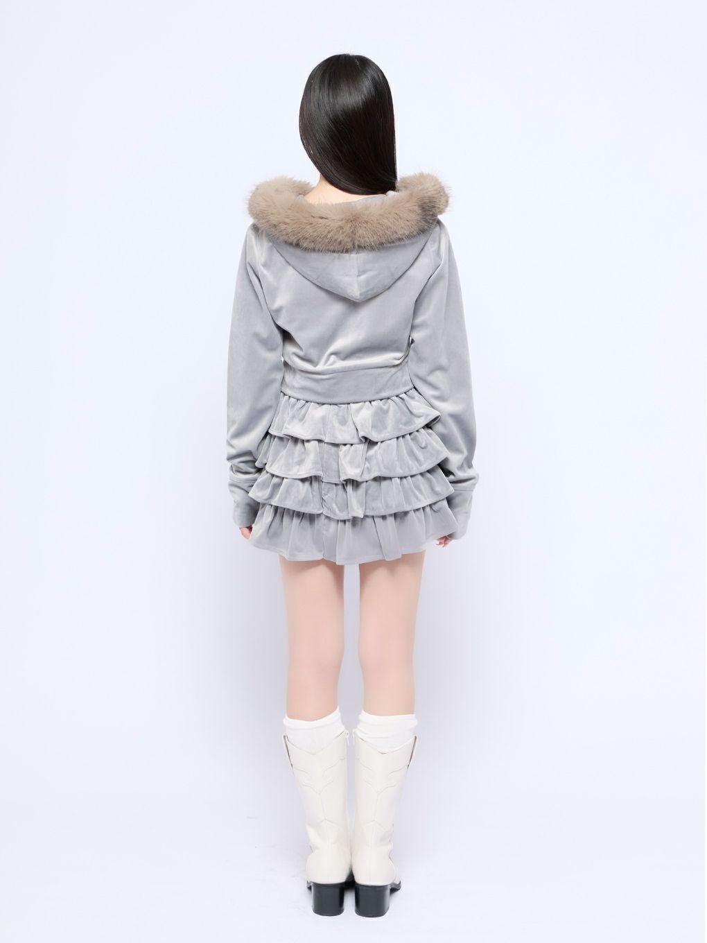 【BUBBLES】ベルベットフリルスカパン