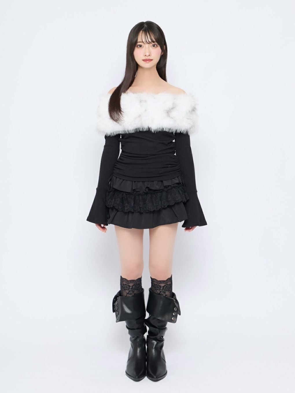 BUBBLES】ファーオフショルトップス | sparkling mall online store