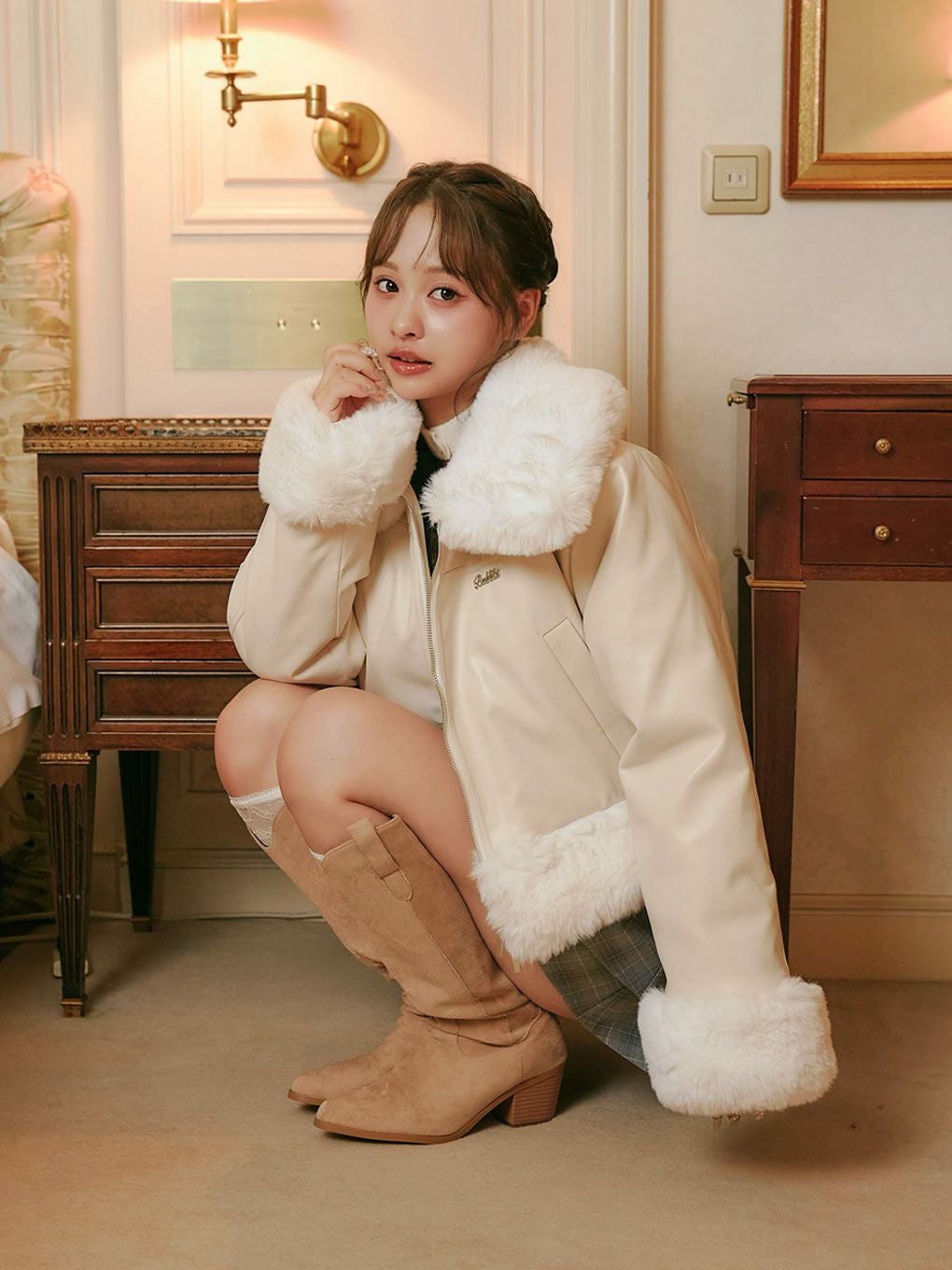 BUBBLES フレアジャケット WHT Mサイズ BUBBLES】レザージャケット | sparkling mall online store