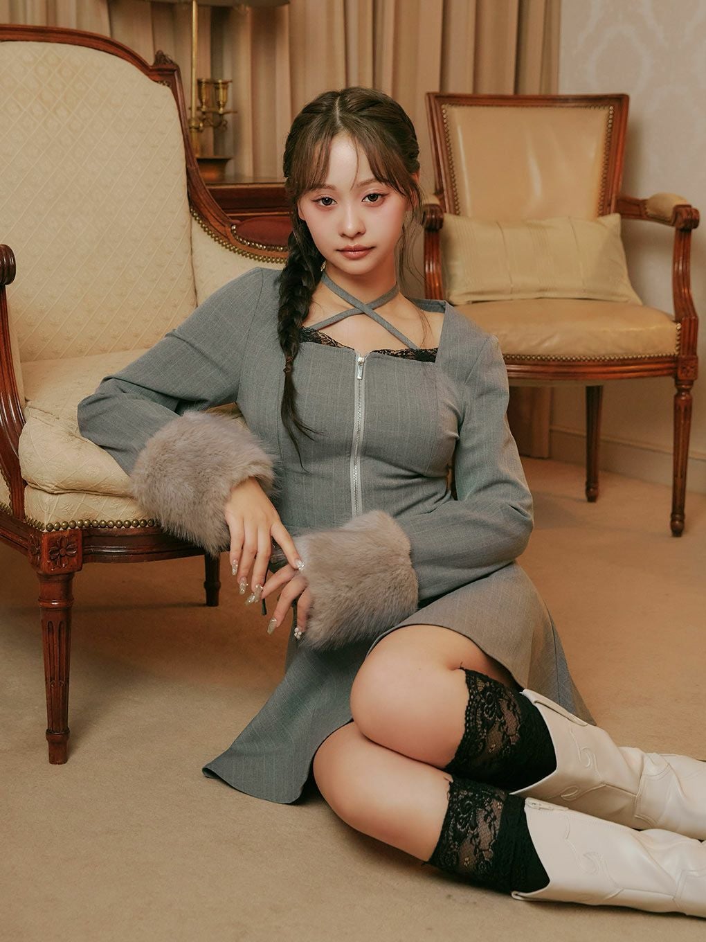BUBBLES】ファーカフスセットアップ | sparkling mall online store