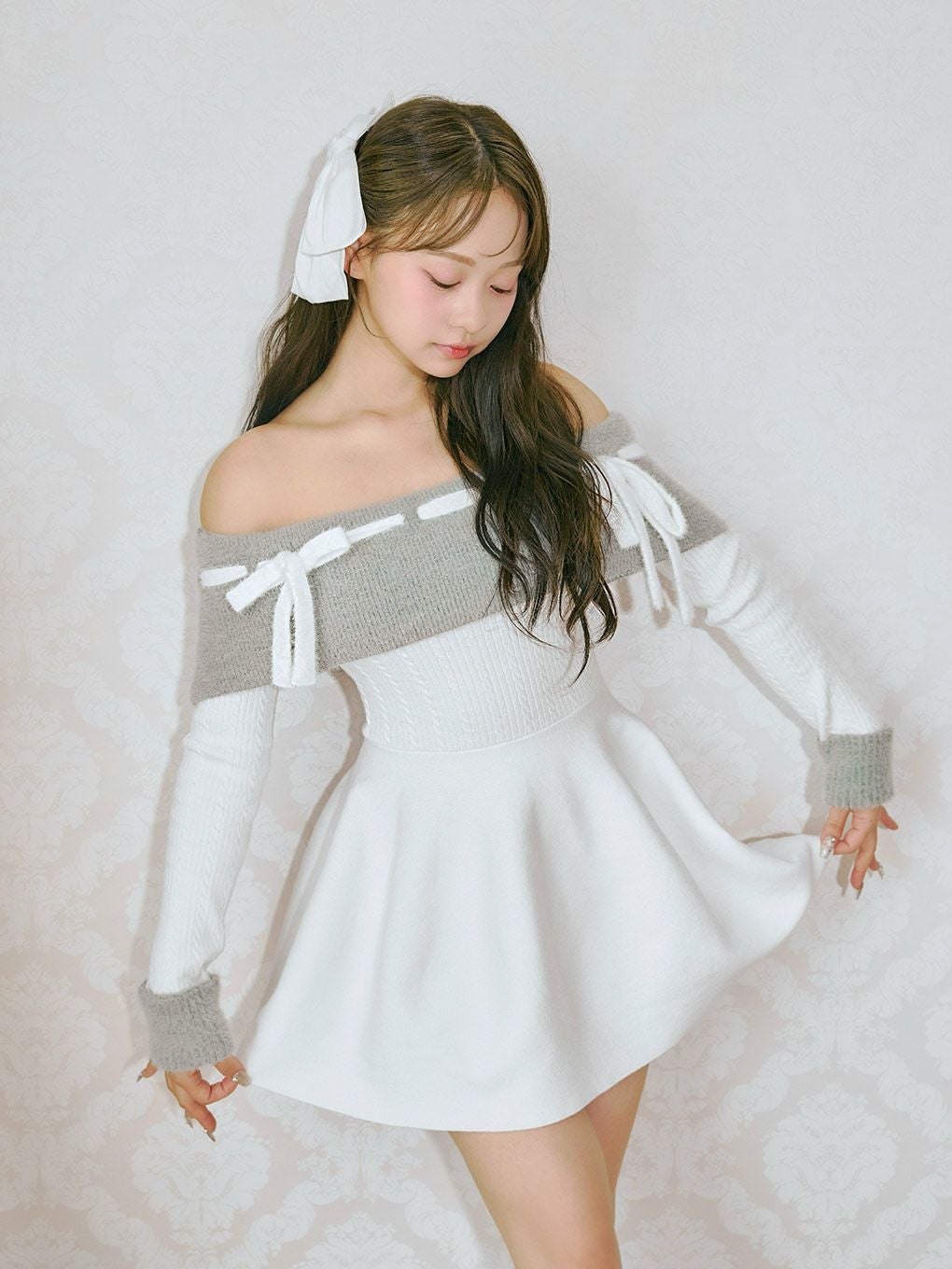 BUBBLES】リボンオフショルワンピース | sparkling mall online store