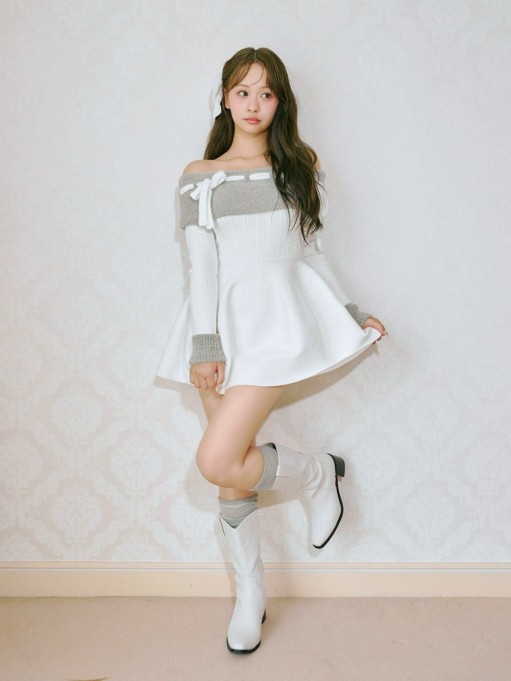 BUBBLES】リボンオフショルワンピース | sparkling mall online store BUBBLES】リボンオフショルワンピース | sparkling mall online store