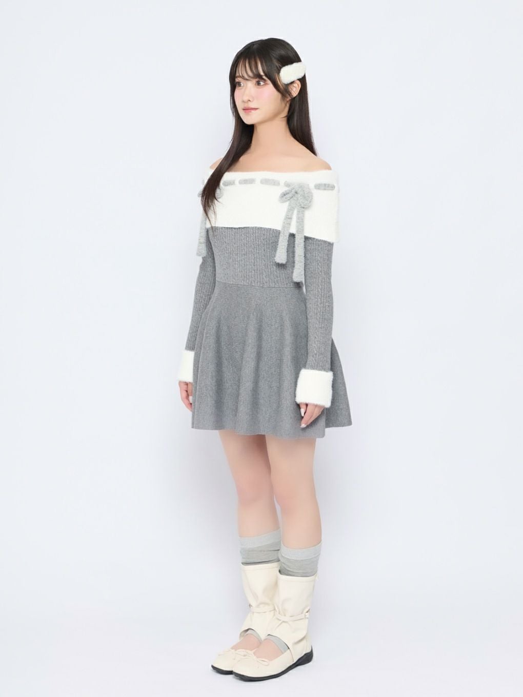 BUBBLES】リボンオフショルワンピース | sparkling mall online store