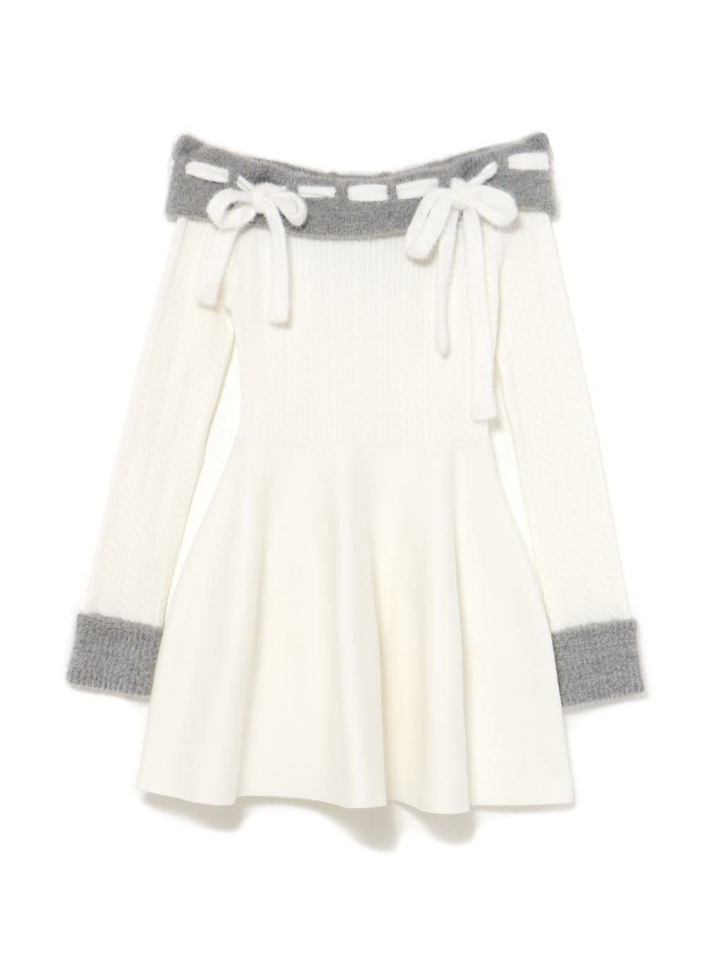 【BUBBLES】リボンオフショルワンピース