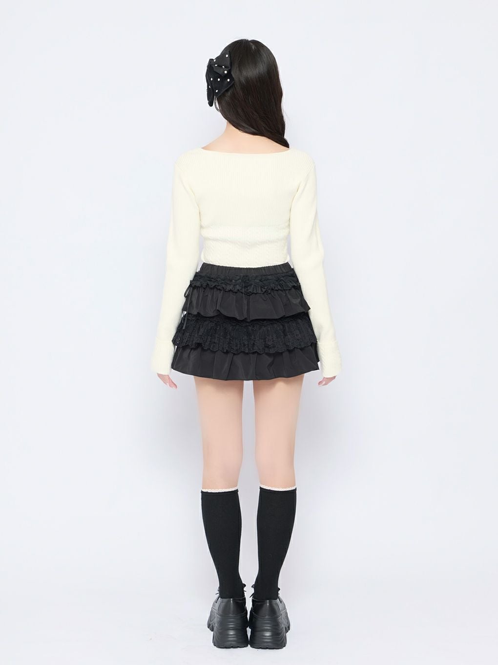 BUBBLES】リボンケーブルニットトップス | sparkling mall online store