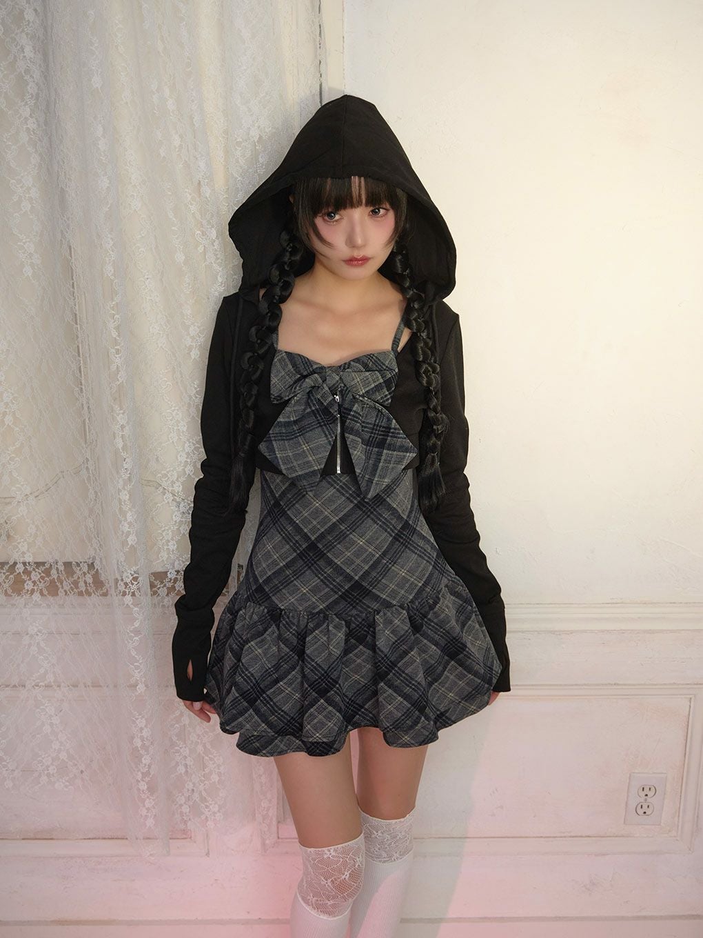 BUBBLES】チェックパーカーワンピース | sparkling mall online store BUBBLES】チェックパーカーワンピース | sparkling mall online store