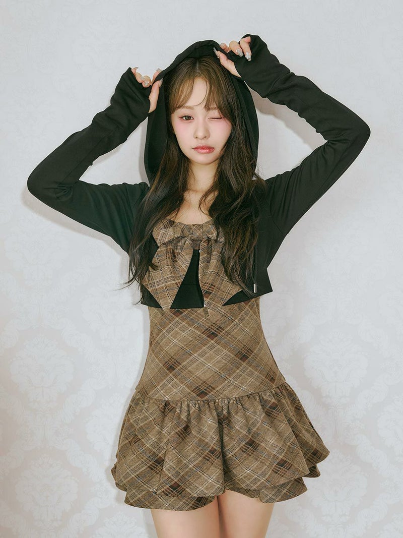 BUBBLES】チェックパーカーワンピース | sparkling mall online store