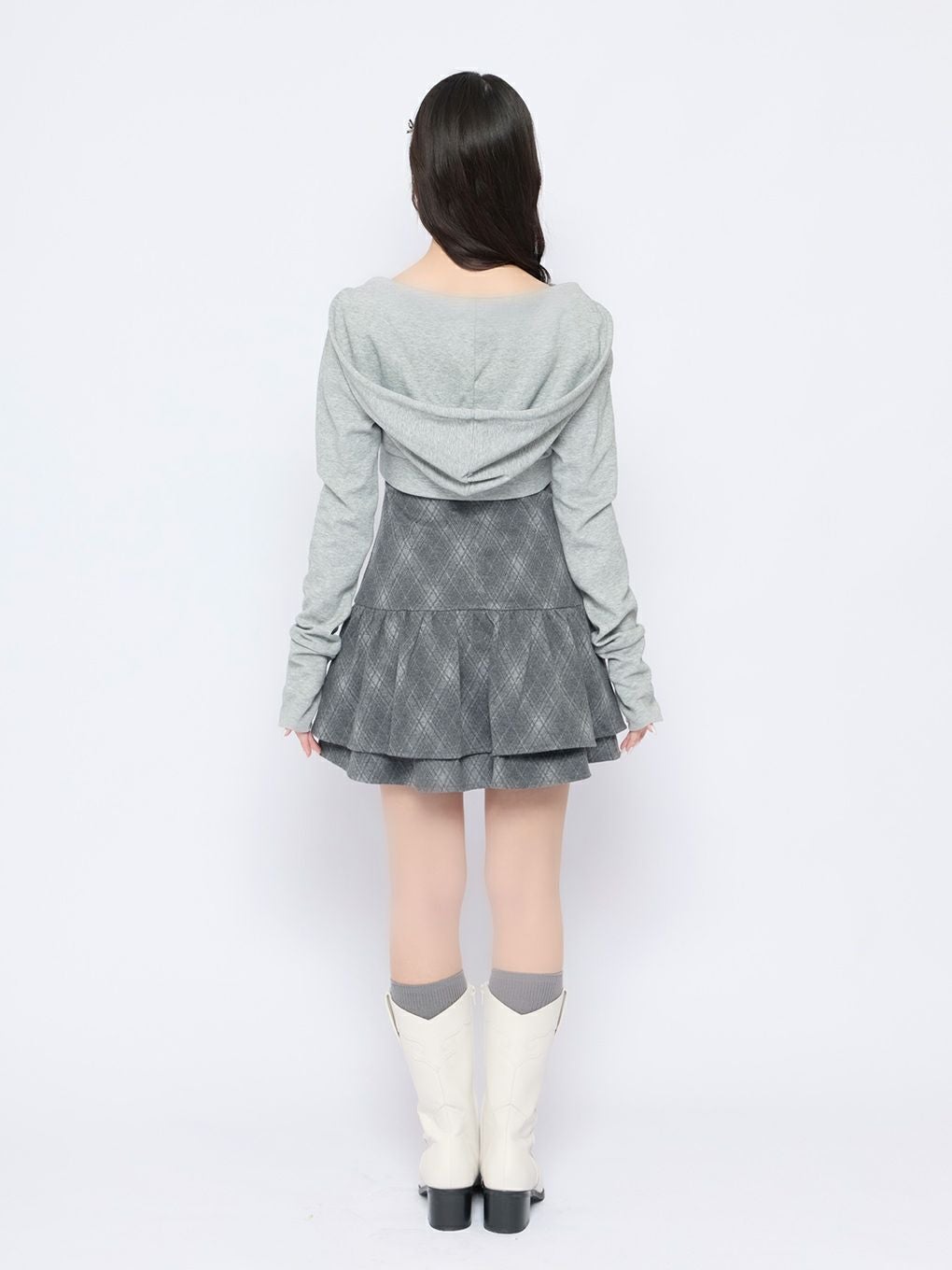 【BUBBLES】チェックパーカーワンピース