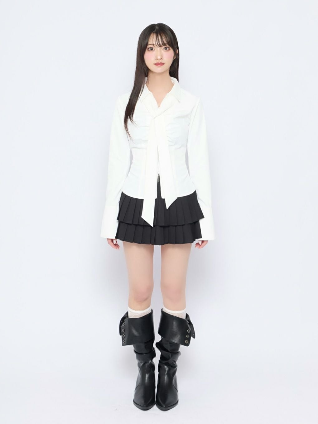 BUBBLES】フロントジップシャツブラウス | sparkling mall online store