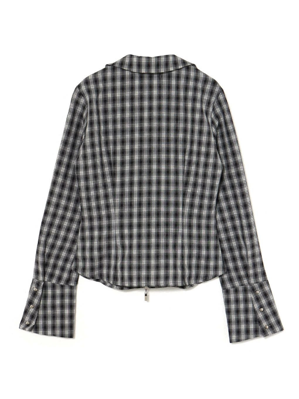 【BUBBLES】フロントジップシャツブラウス