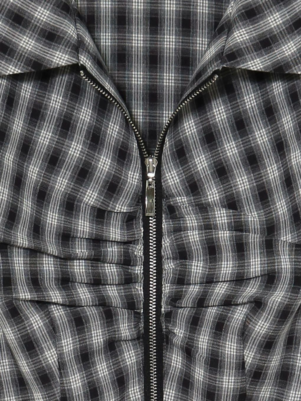 【BUBBLES】フロントジップシャツブラウス