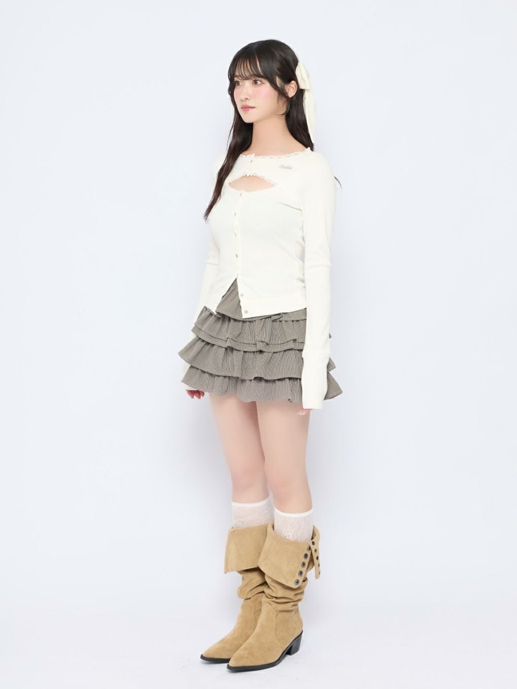 BUBBLES】オープンネックリブトップス | sparkling mall online store