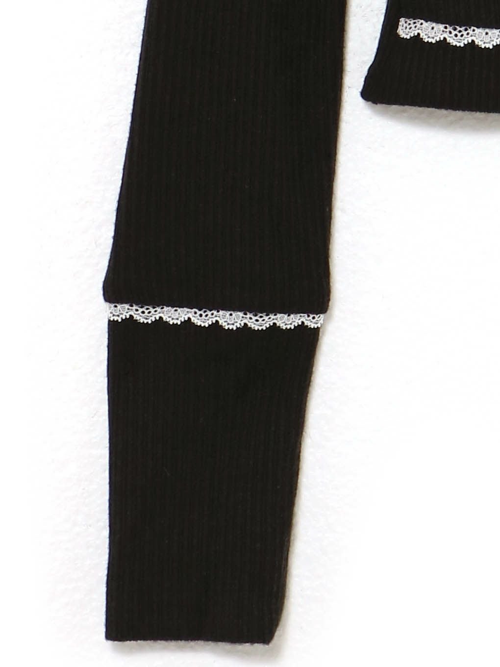 【BUBBLES】オープンネックリブトップス