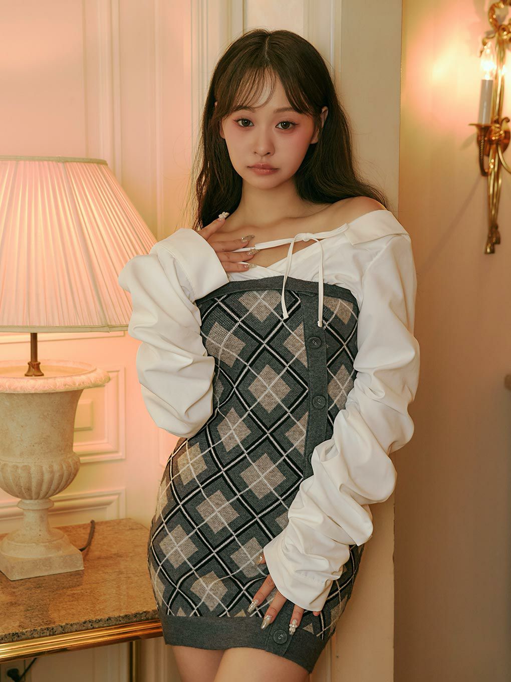 BUBBLES】ルーズシャツニットワンピース | sparkling mall online store
