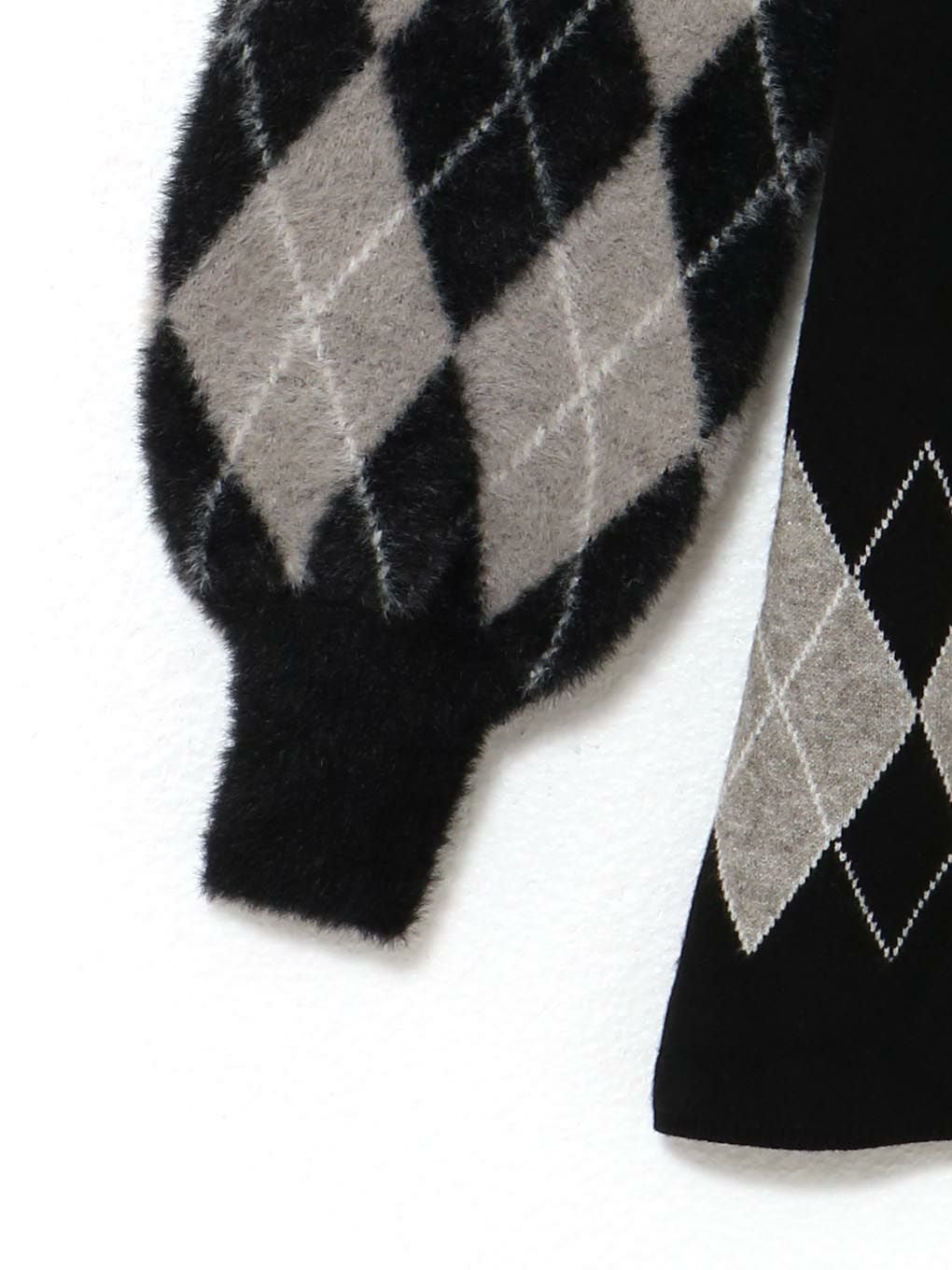 【BUBBLES】レースアップアーガイルワンピース