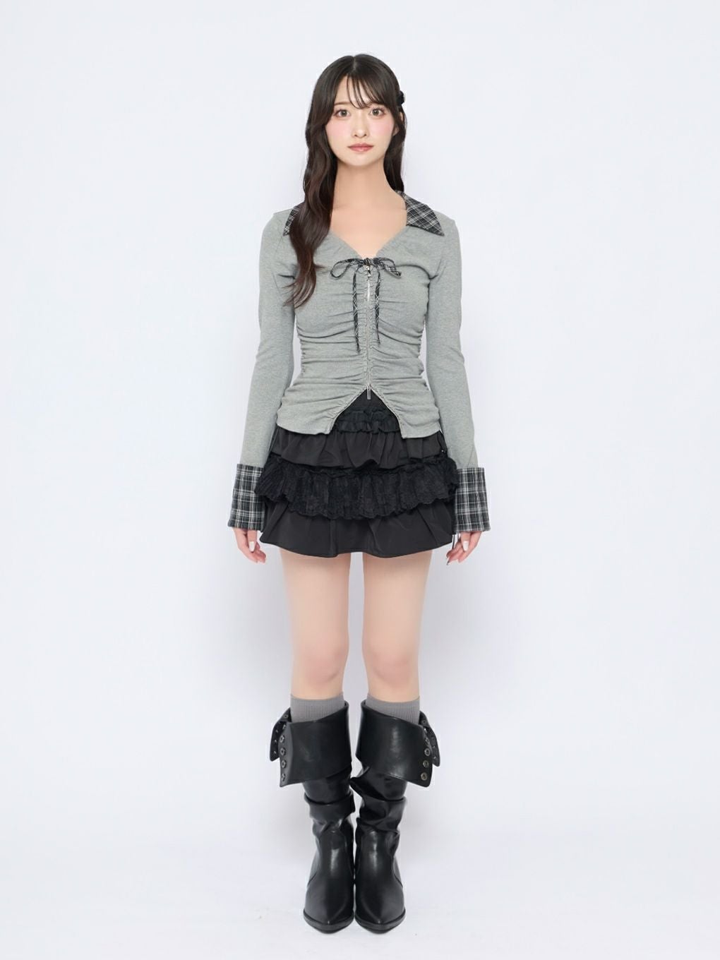 BUBBLES】ギャザーリボンシャツトップス | sparkling mall online store