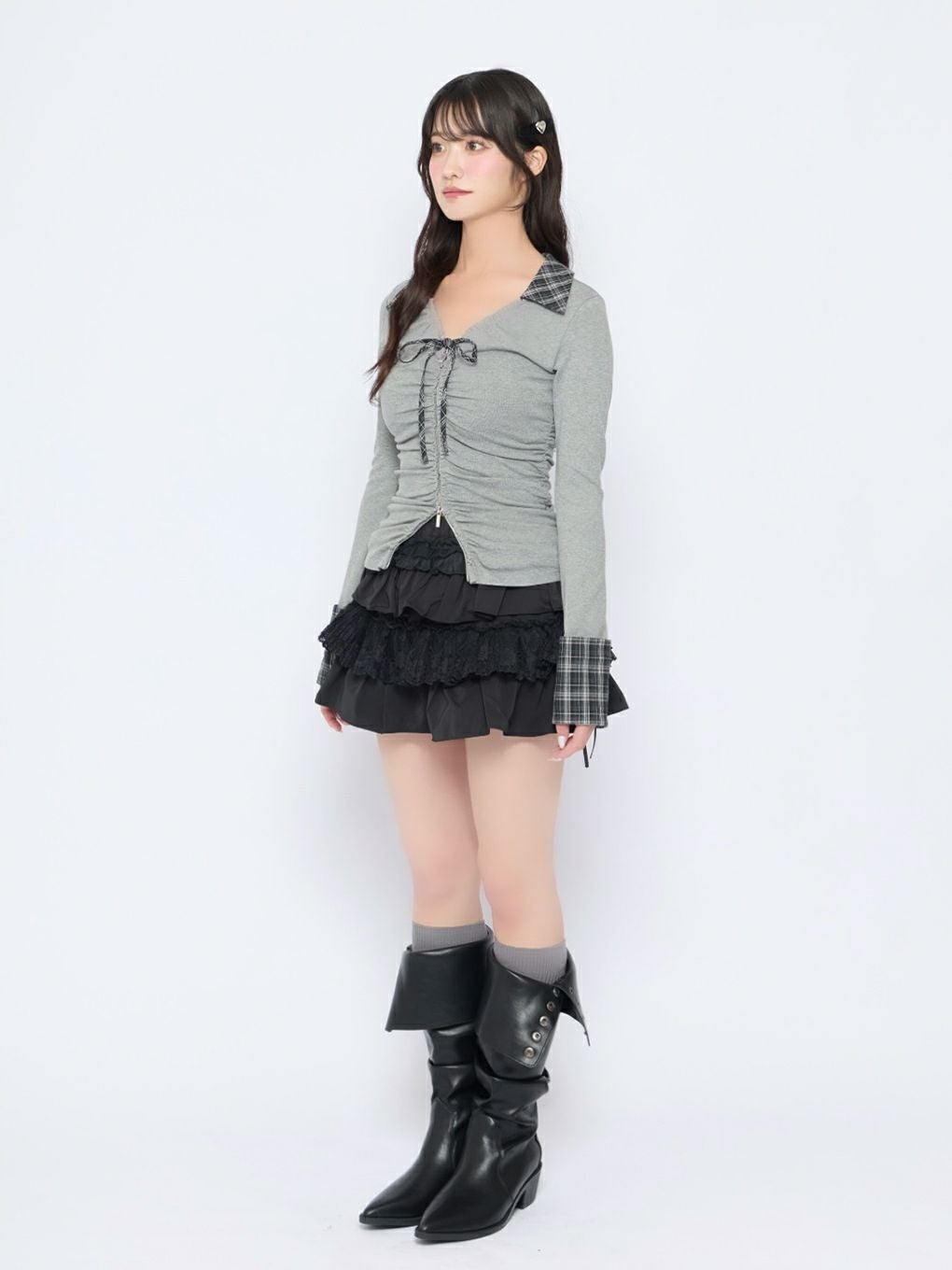 BUBBLES】ギャザーリボンシャツトップス | sparkling mall online store