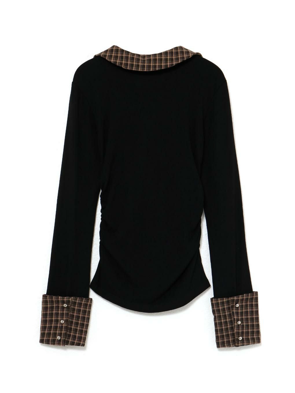 【BUBBLES】ギャザーリボンシャツトップス