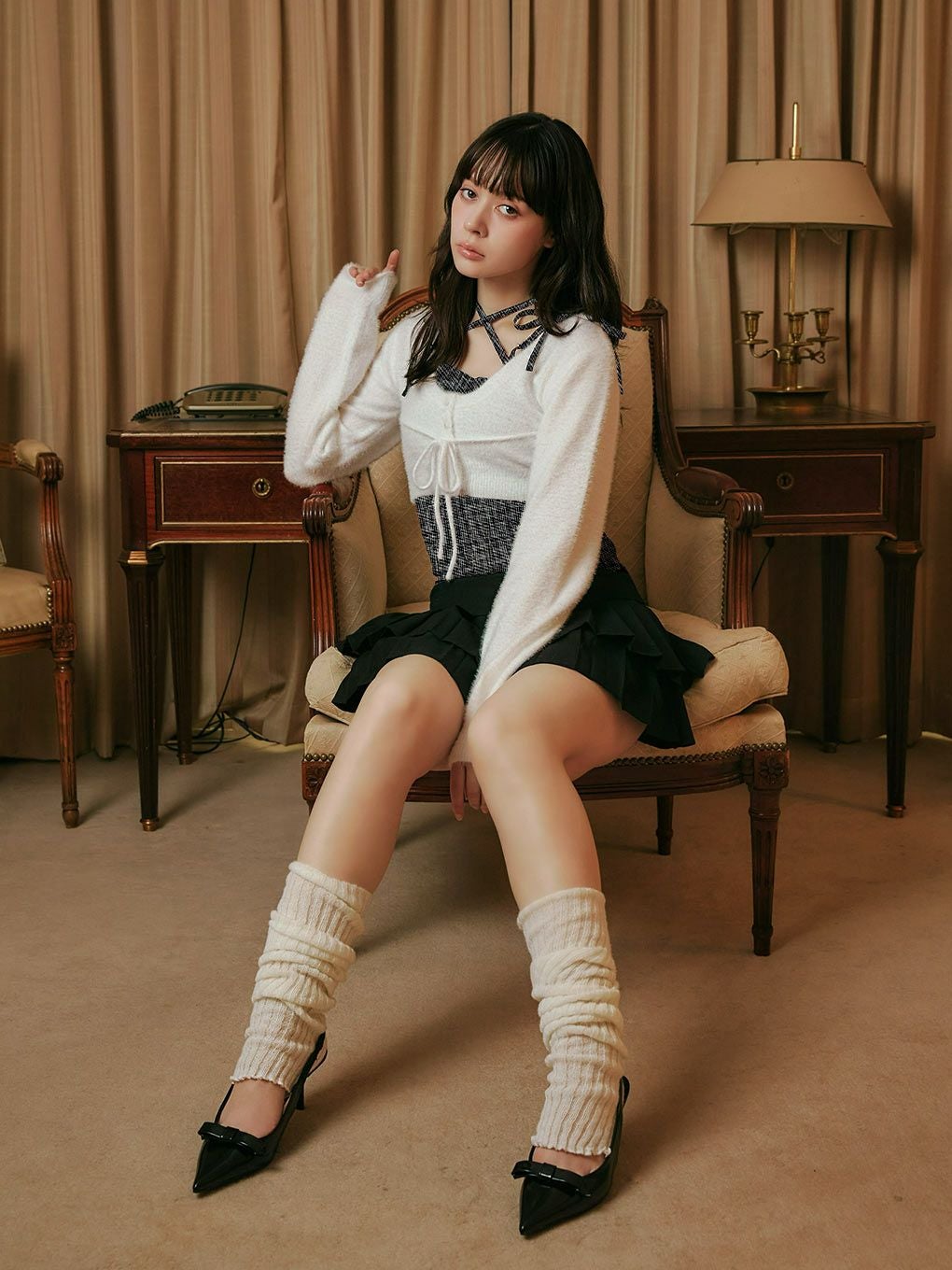 BUBBLES】チェックリボンアンサンブル | sparkling mall online store
