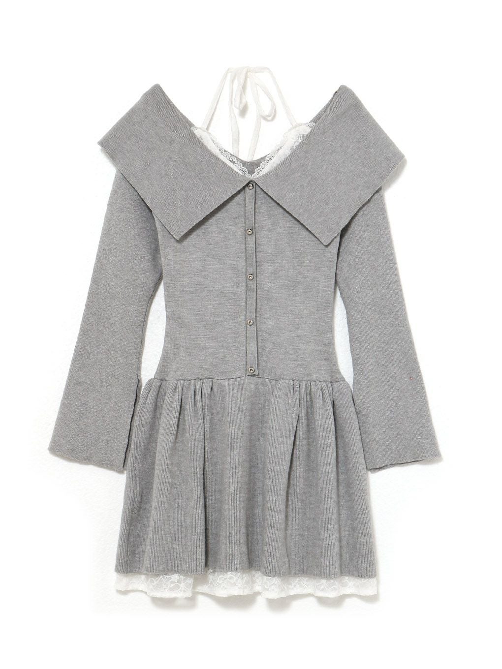 【BUBBLES】レイヤードフレアニットワンピース