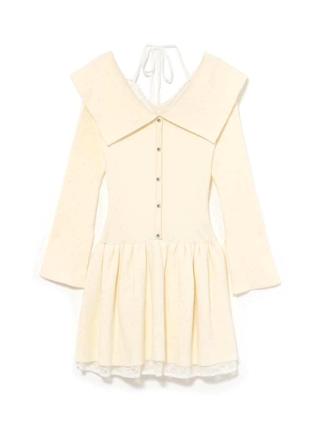 【BUBBLES】レイヤードフレアニットワンピース