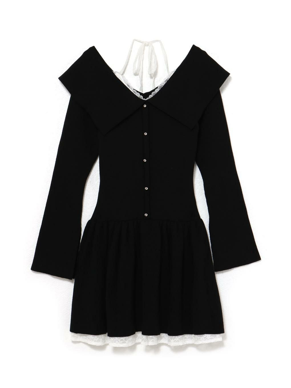 【BUBBLES】レイヤードフレアニットワンピース