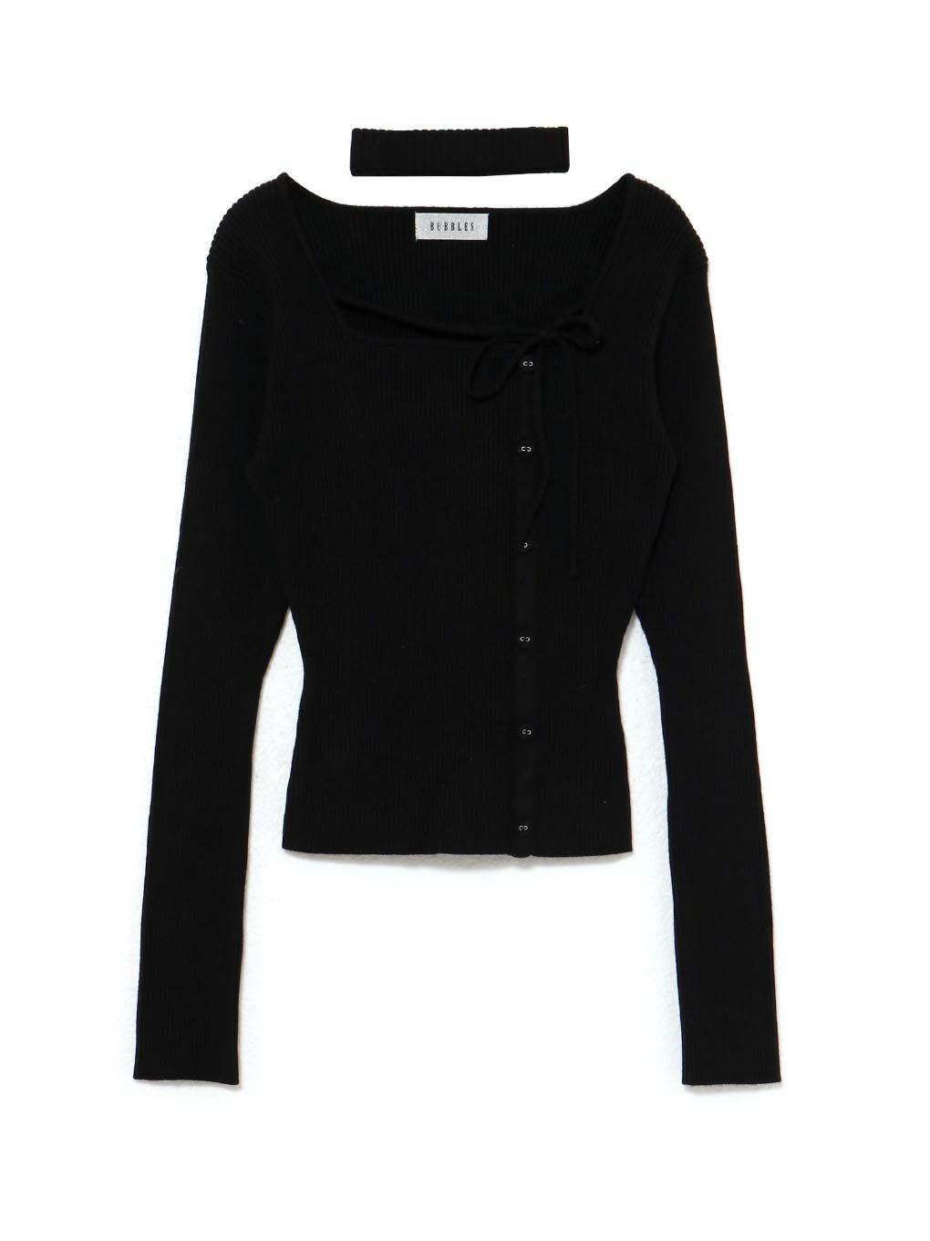 【BUBBLES】チョーカーボタンニットトップス