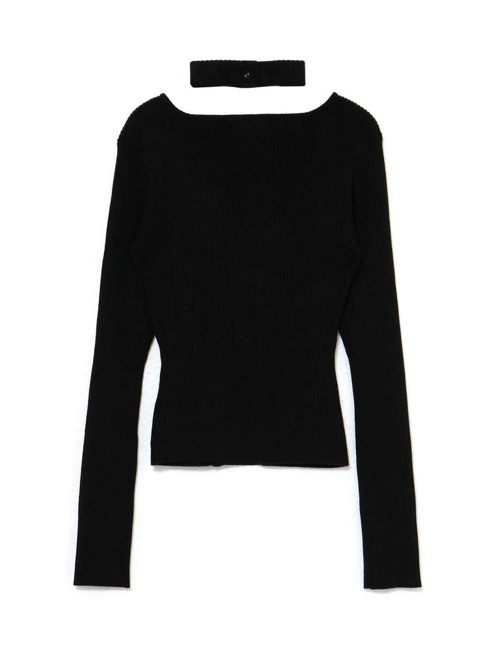 【BUBBLES】チョーカーボタンニットトップス