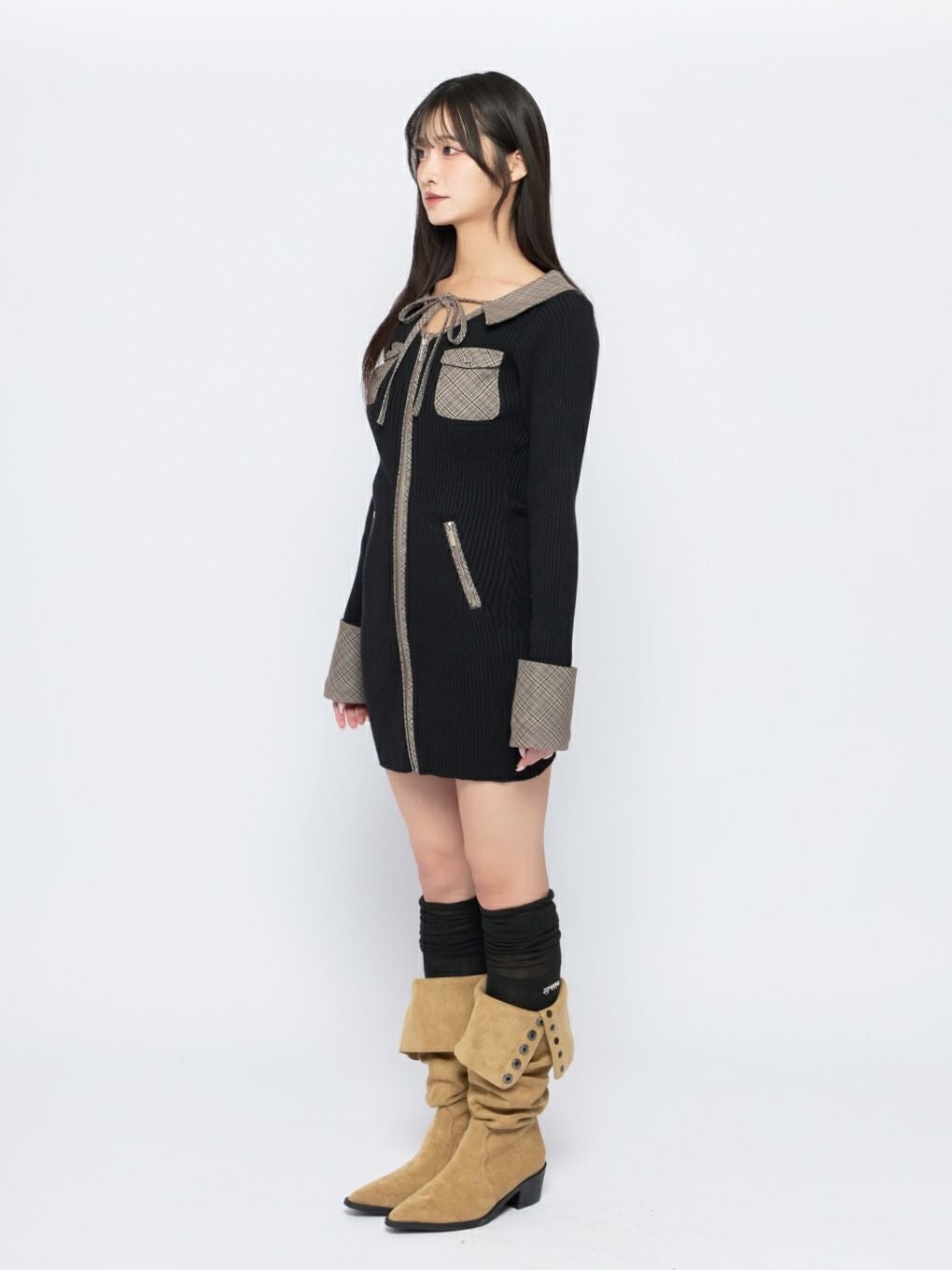 BUBBLES】フロントジップニットワンピース | sparkling mall online store