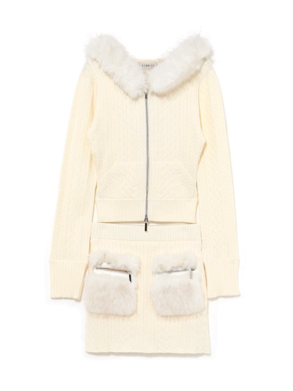 【BUBBLES】ケーブルニットパーカーセットアップ