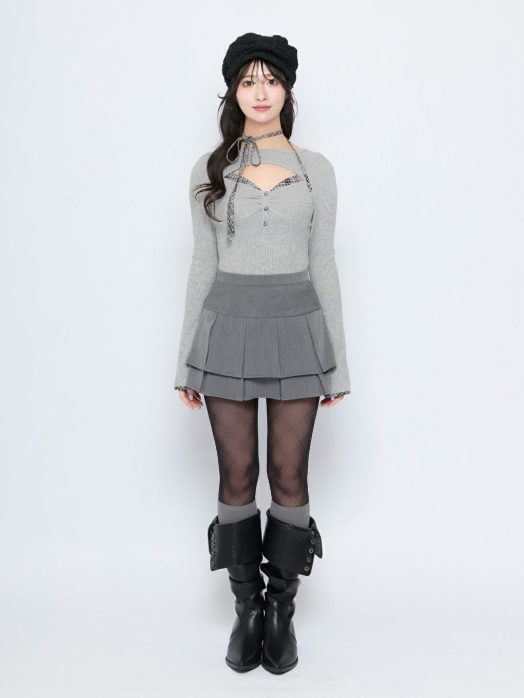 【BUBBLES】ダブルプリーツスカパン