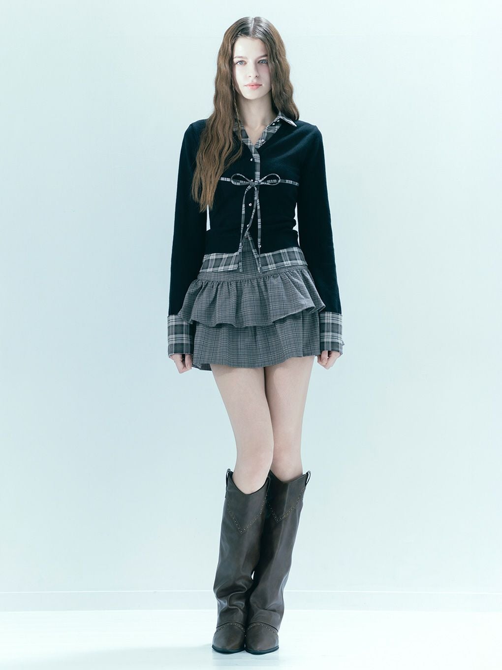 【BUBBLES】レイヤードスクールニット