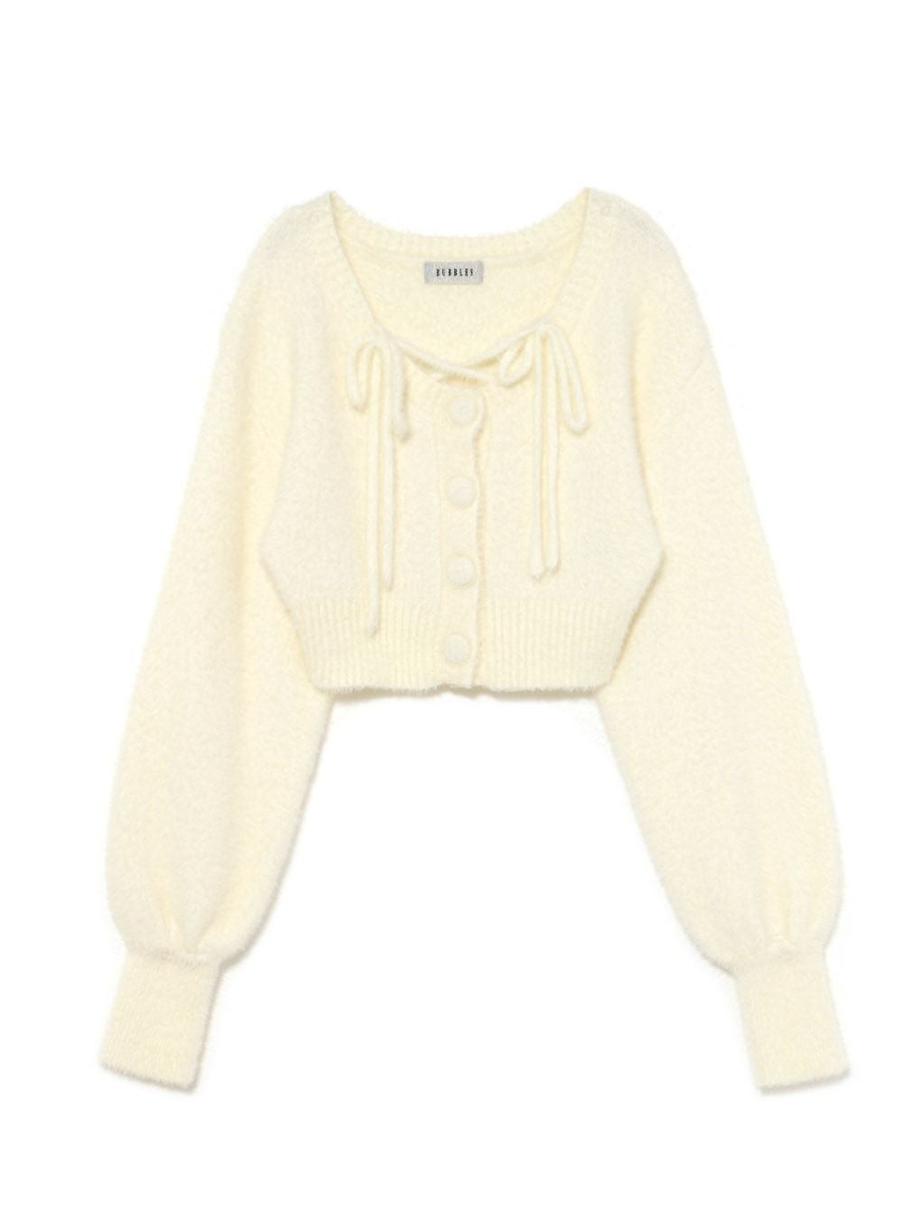 【BUBBLES】クロップドシャギーカーディガン