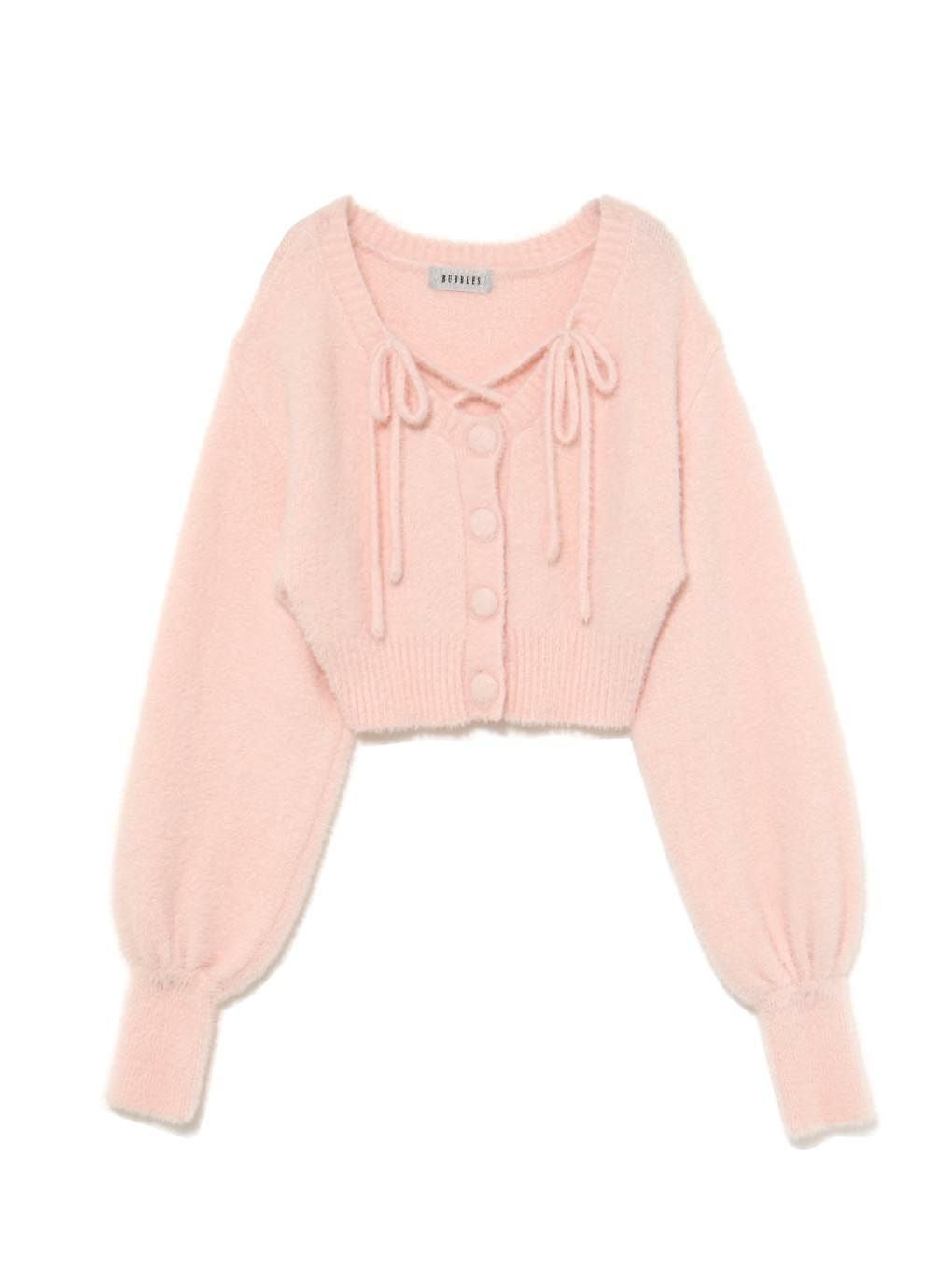 【BUBBLES】クロップドシャギーカーディガン