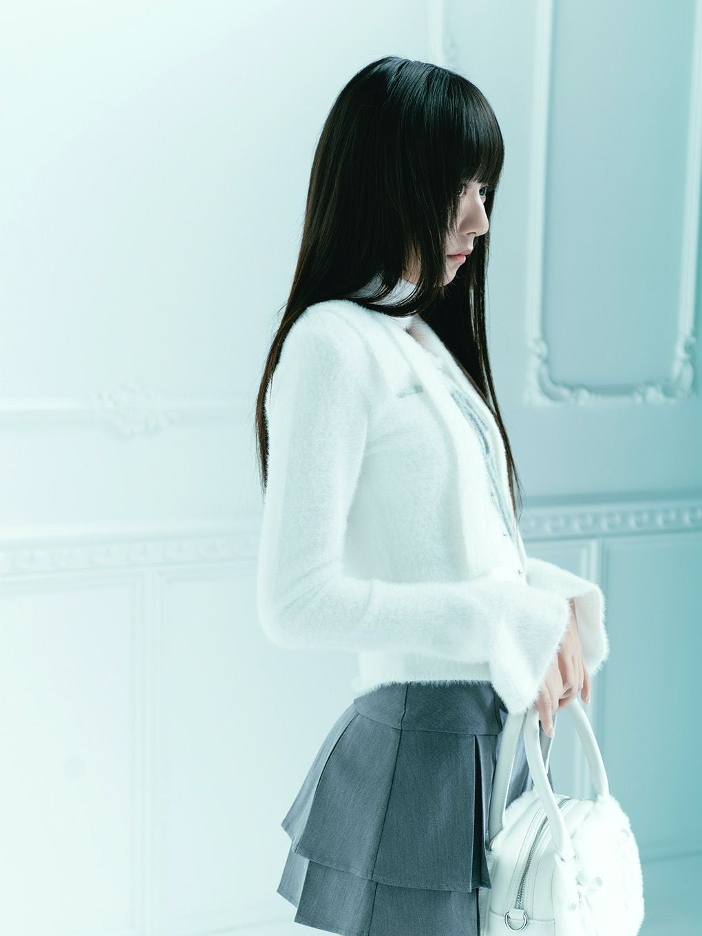 【BUBBLES】シャギーニットシャツ