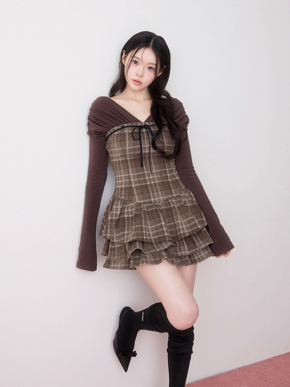 BUBBLES】チェックレイヤードワンピース | sparkling mall online store