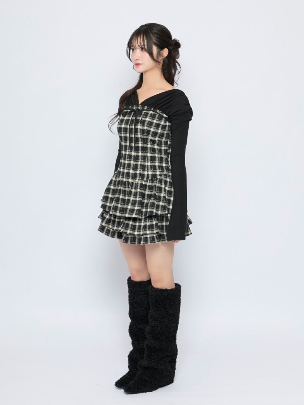 BUBBLES】チェックレイヤードワンピース | sparkling mall online store