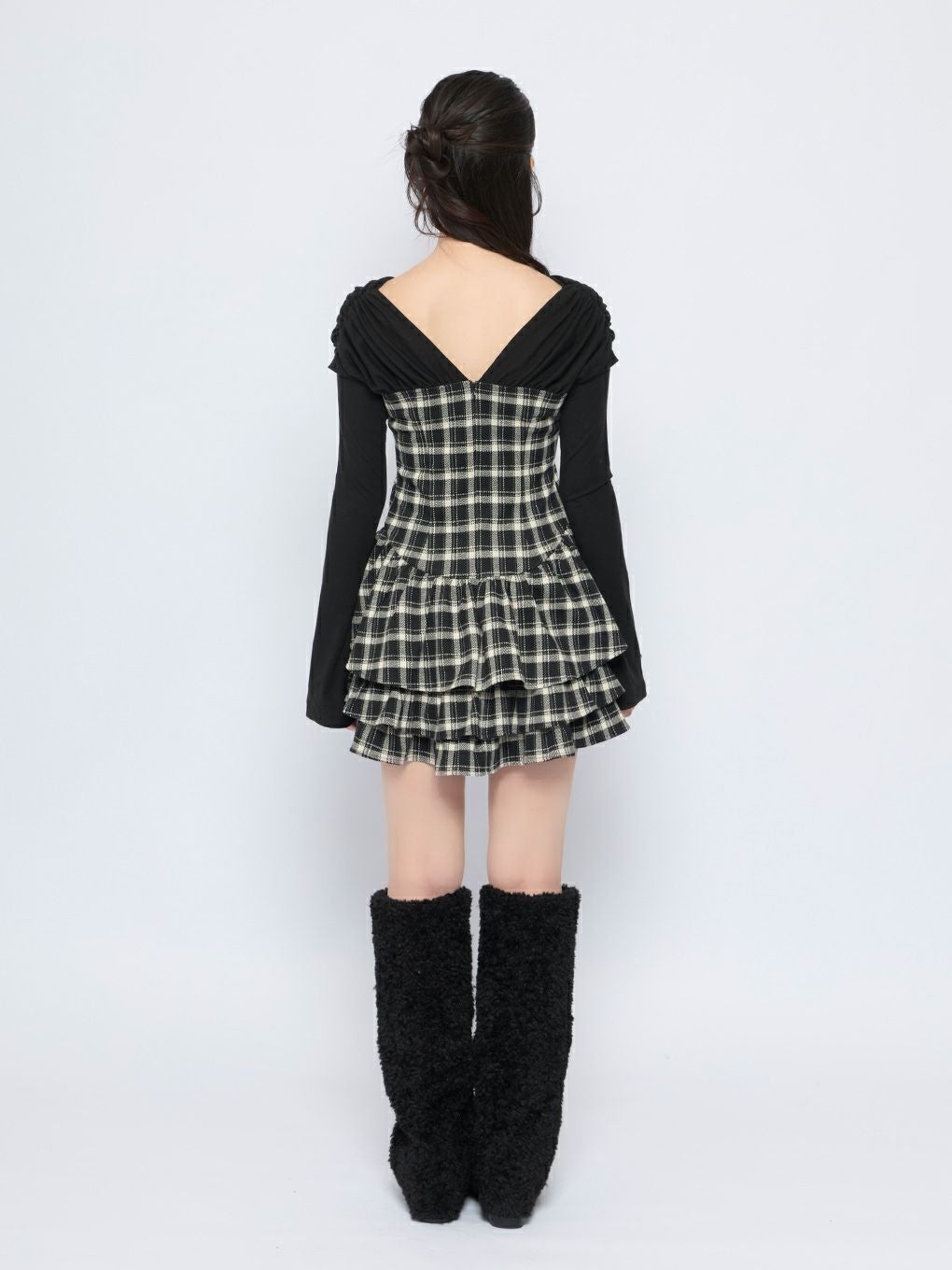 BUBBLES】チェックレイヤードワンピース | sparkling mall online store