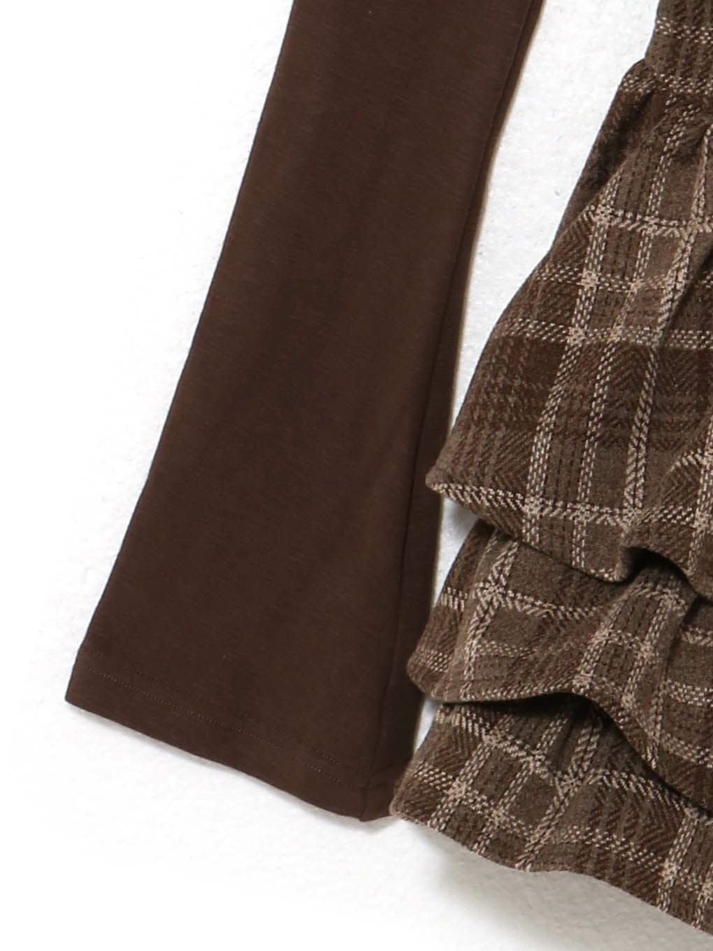 【BUBBLES】チェックレイヤードワンピース