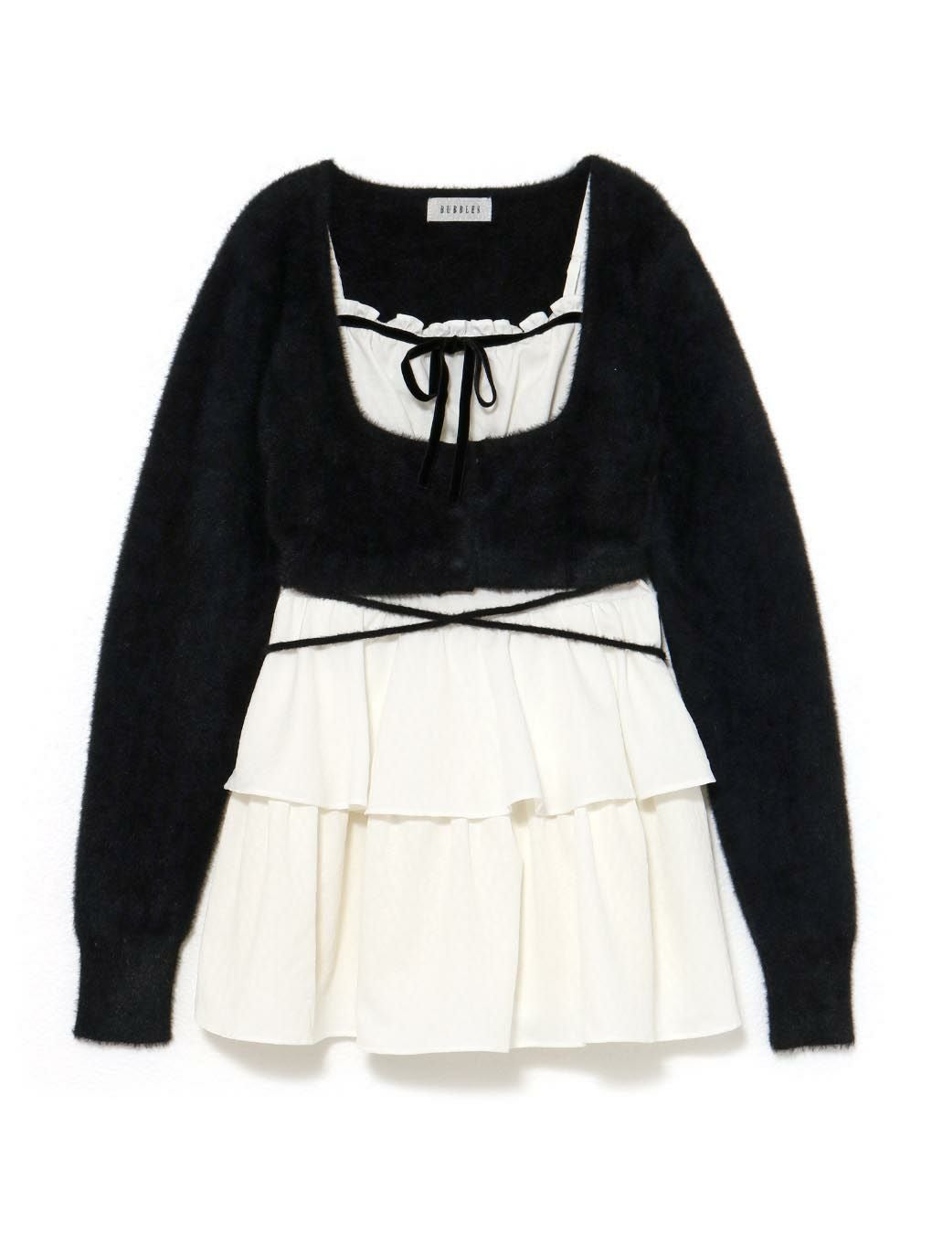 【BUBBLES】レイヤードティアードワンピース