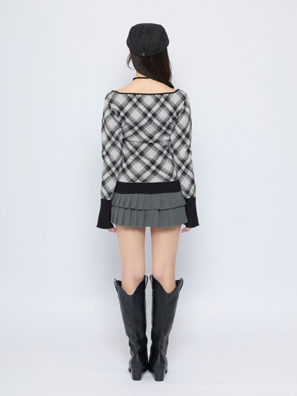 【BUBBLES】レースデコルテニットトップス