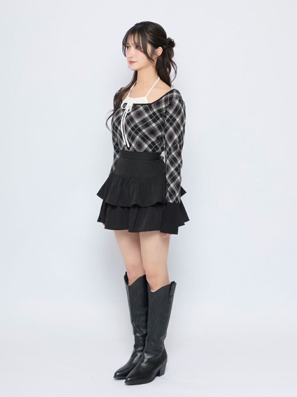 【BUBBLES】レースデコルテニットトップス