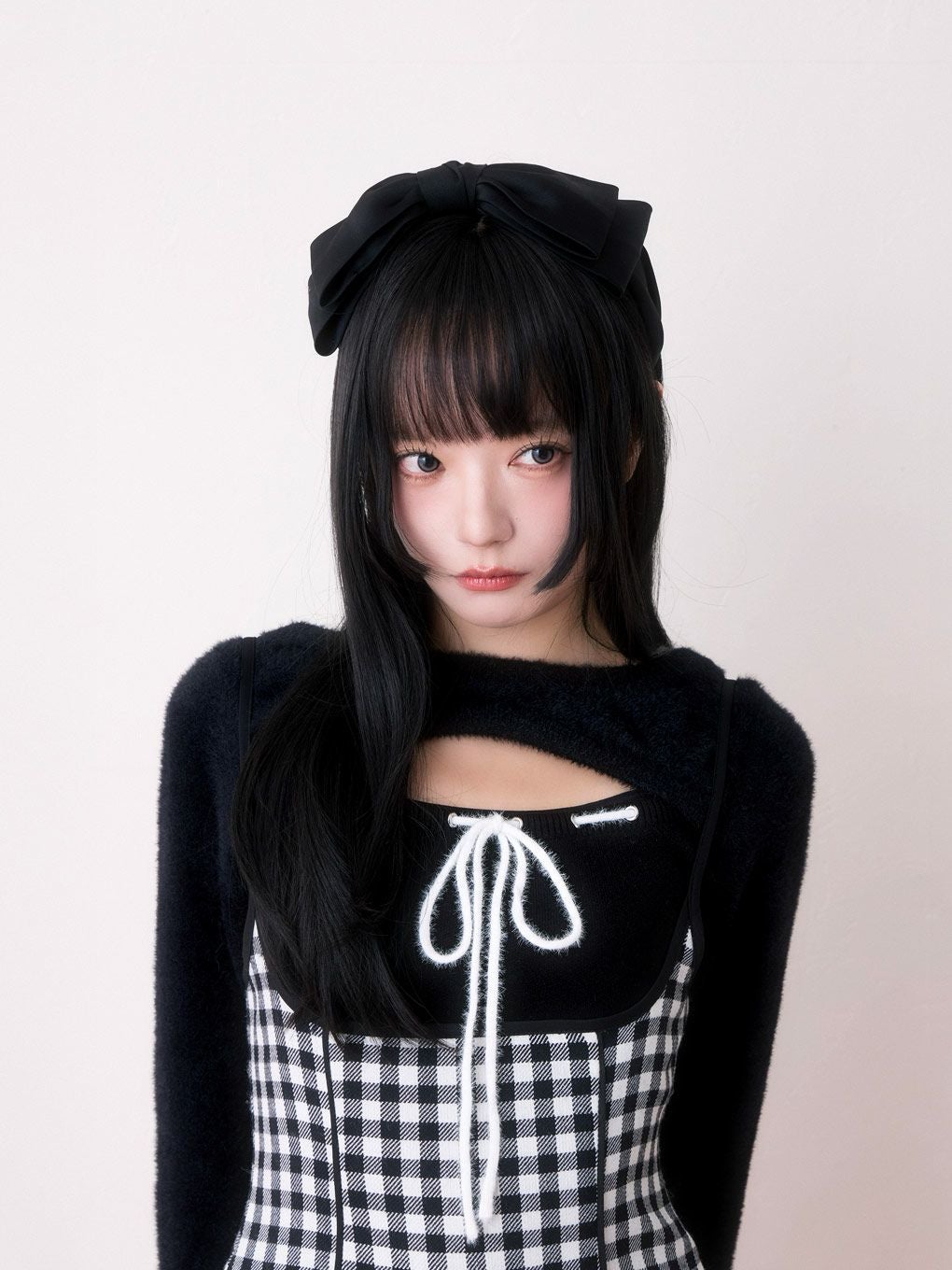 最終値下げ bubbles チェックリボンニット ギンガム BUBBLES】リボンニットトップス | sparkling mall online store