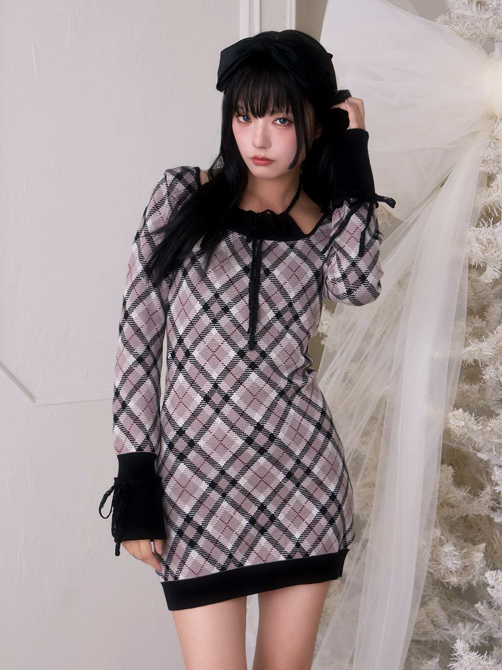 BUBBLES】レースデコルテニットワンピース | sparkling mall online store BUBBLES】レースデコルテニットワンピース | sparkling mall online store