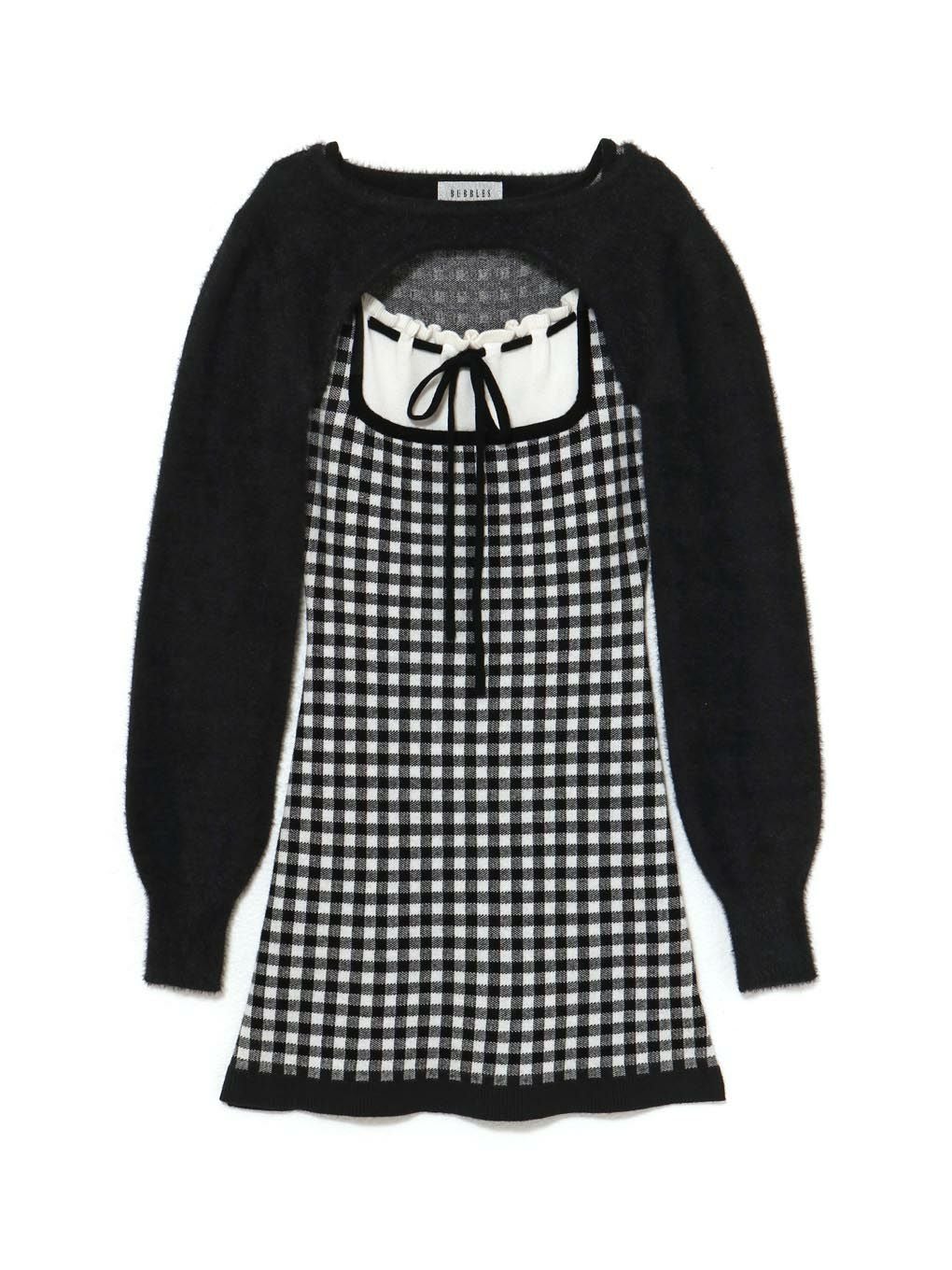 【BUBBLES】ガーリーレイヤードニットワンピース