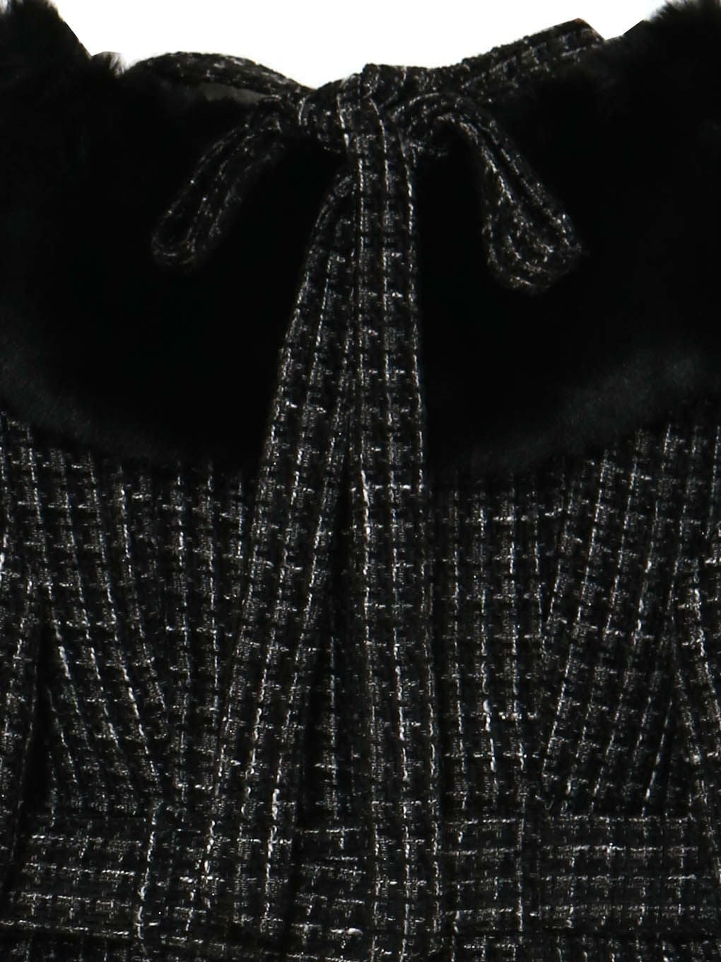 【BUBBLES】ファーオフショルツイードワンピース