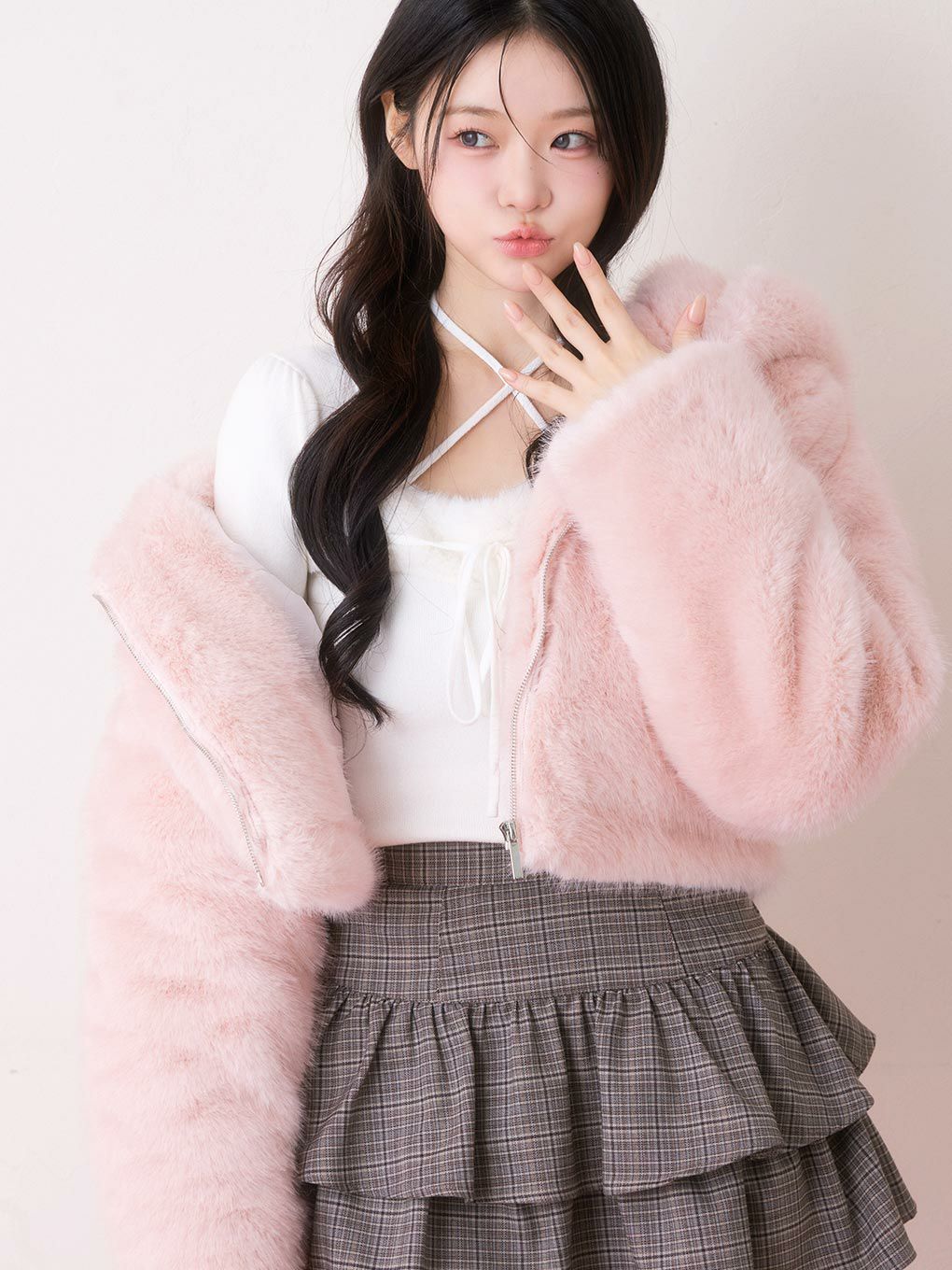 BUBBLES】クロップドファージャケット | sparkling mall online store